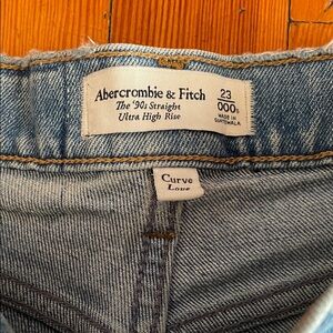 Abercrombie & Fitch Split Hem High Rise Light Blue Jeans